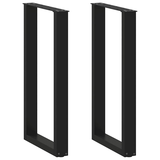 Bar Table Legs U-Shaped 2 pcs Black 50x(90-91) cm Steel
