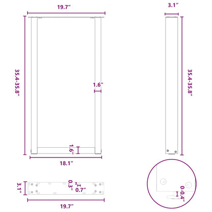 Bar Table Legs U-Shaped 2 pcs Anthracite 50x(90-91) cm Steel