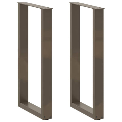 Bar Table Legs U-Shaped 2 pcs Natural Steel 50x(90-91) cm Steel