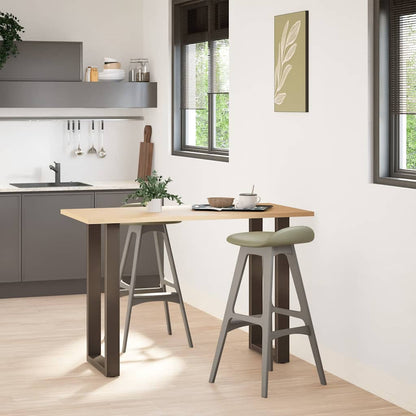 Bar Table Legs U-Shaped 2 pcs Natural Steel 50x(90-91) cm Steel
