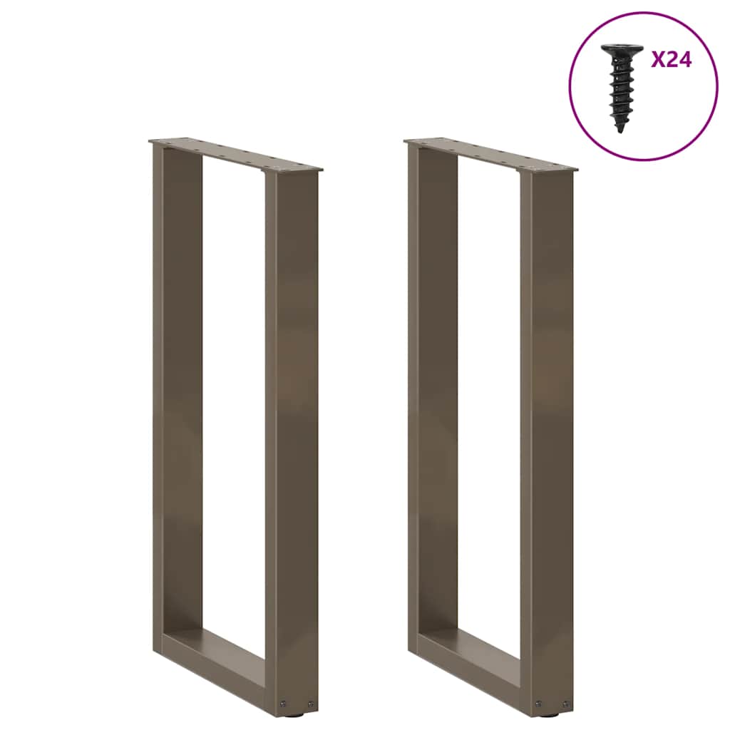 Bar Table Legs U-Shaped 2 pcs Natural Steel 50x(90-91) cm Steel