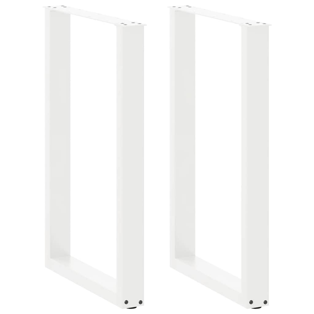 Bar Table Legs U-Shaped 2 pcs White 60x(90-91) cm Steel