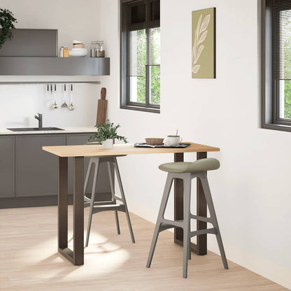 Bar Table Legs U-Shaped 2 pcs Natural Steel 60x(90-91) cm Steel