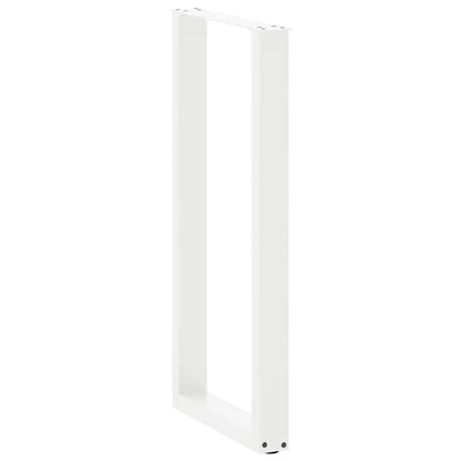 Bar Table Legs U-Shaped 2 pcs White 50x(100-101) cm Steel