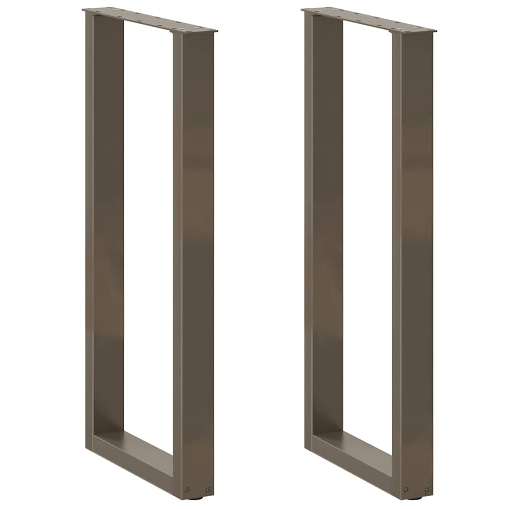 Bar Table Legs U-Shaped 2 pcs Natural Steel 50x(100-101) cm Steel