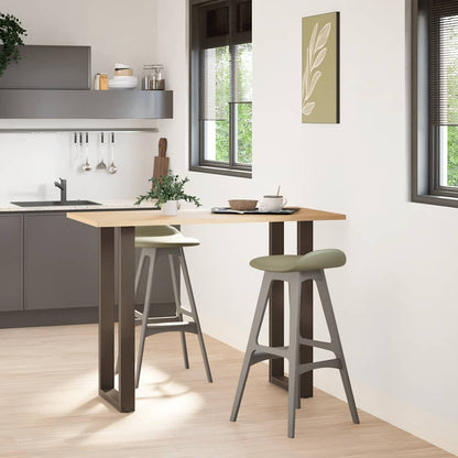 Bar Table Legs U-Shaped 2 pcs Natural Steel 50x(100-101) cm Steel