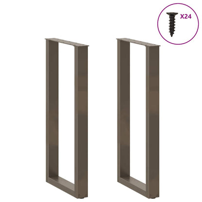 Bar Table Legs U-Shaped 2 pcs Natural Steel 50x(100-101) cm Steel
