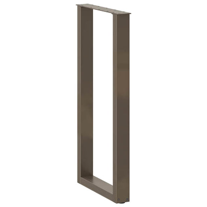 Bar Table Legs U-Shaped 2 pcs Natural Steel 50x(100-101) cm Steel