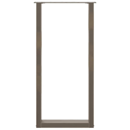 Bar Table Legs U-Shaped 2 pcs Natural Steel 50x(100-101) cm Steel