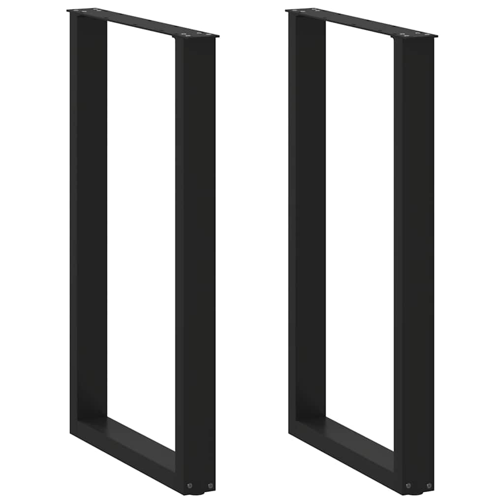 Bar Table Legs U-Shaped 2 pcs Black 60x(100-101) cm Steel