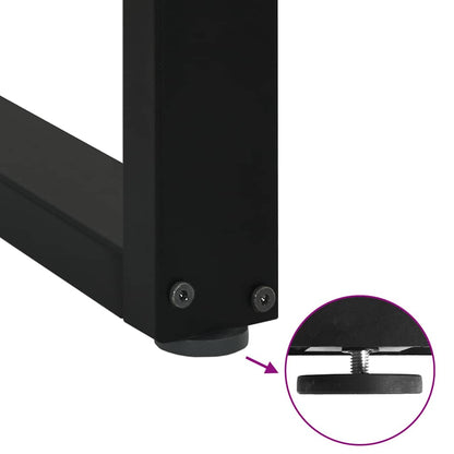 Bar Table Legs U-Shaped 2 pcs Black 60x(100-101) cm Steel
