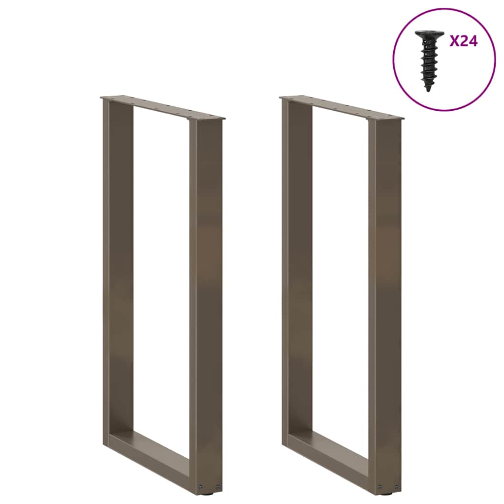 Bar Table Legs U-Shaped 2 pcs Natural Steel 60x(100-101) cm Steel
