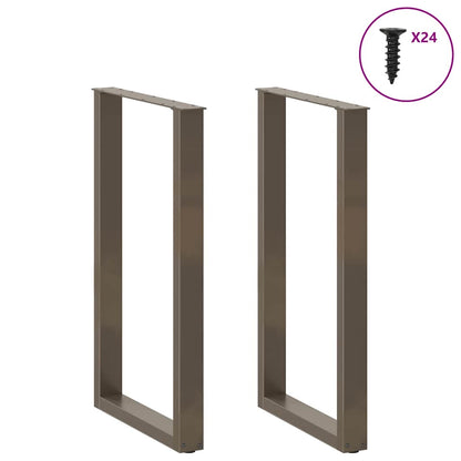 Bar Table Legs U-Shaped 2 pcs Natural Steel 60x(100-101) cm Steel