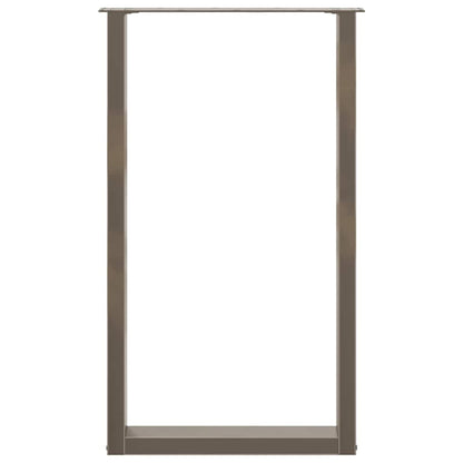 Bar Table Legs U-Shaped 2 pcs Natural Steel 60x(100-101) cm Steel