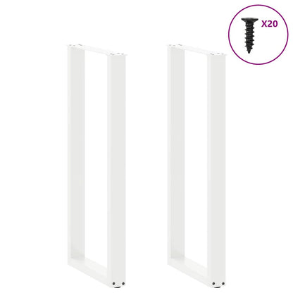 Bar Table Legs U-Shaped 2 pcs White 40x(110-111) cm Steel