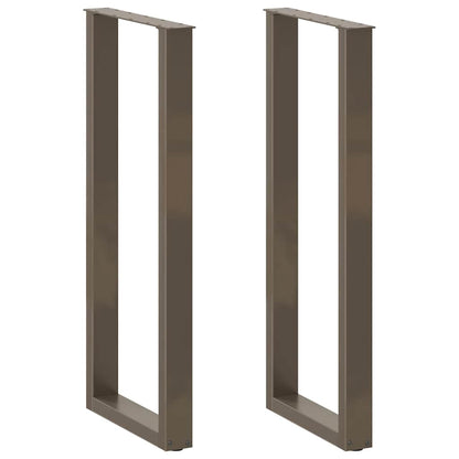 Bar Table Legs U-Shaped 2 pcs Natural Steel 40x(110-111) cm Steel