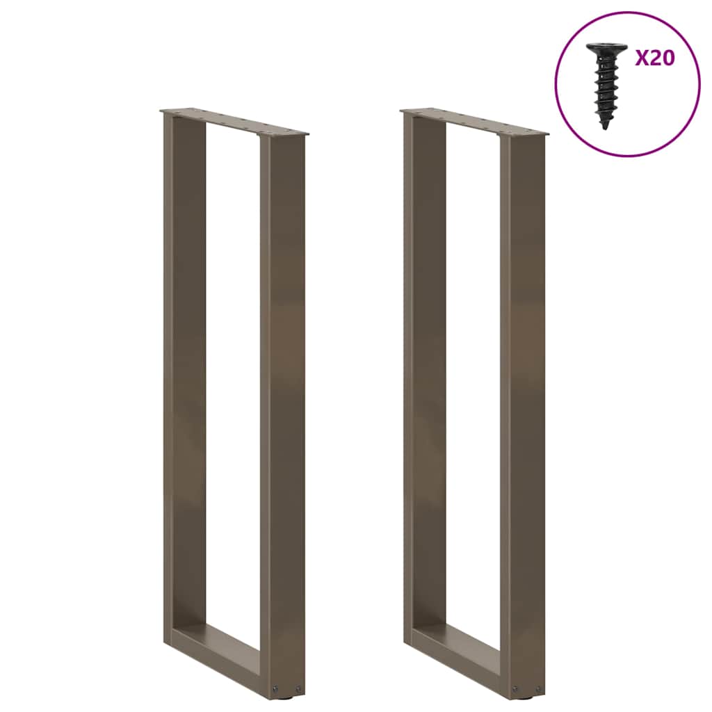 Bar Table Legs U-Shaped 2 pcs Natural Steel 40x(110-111) cm Steel