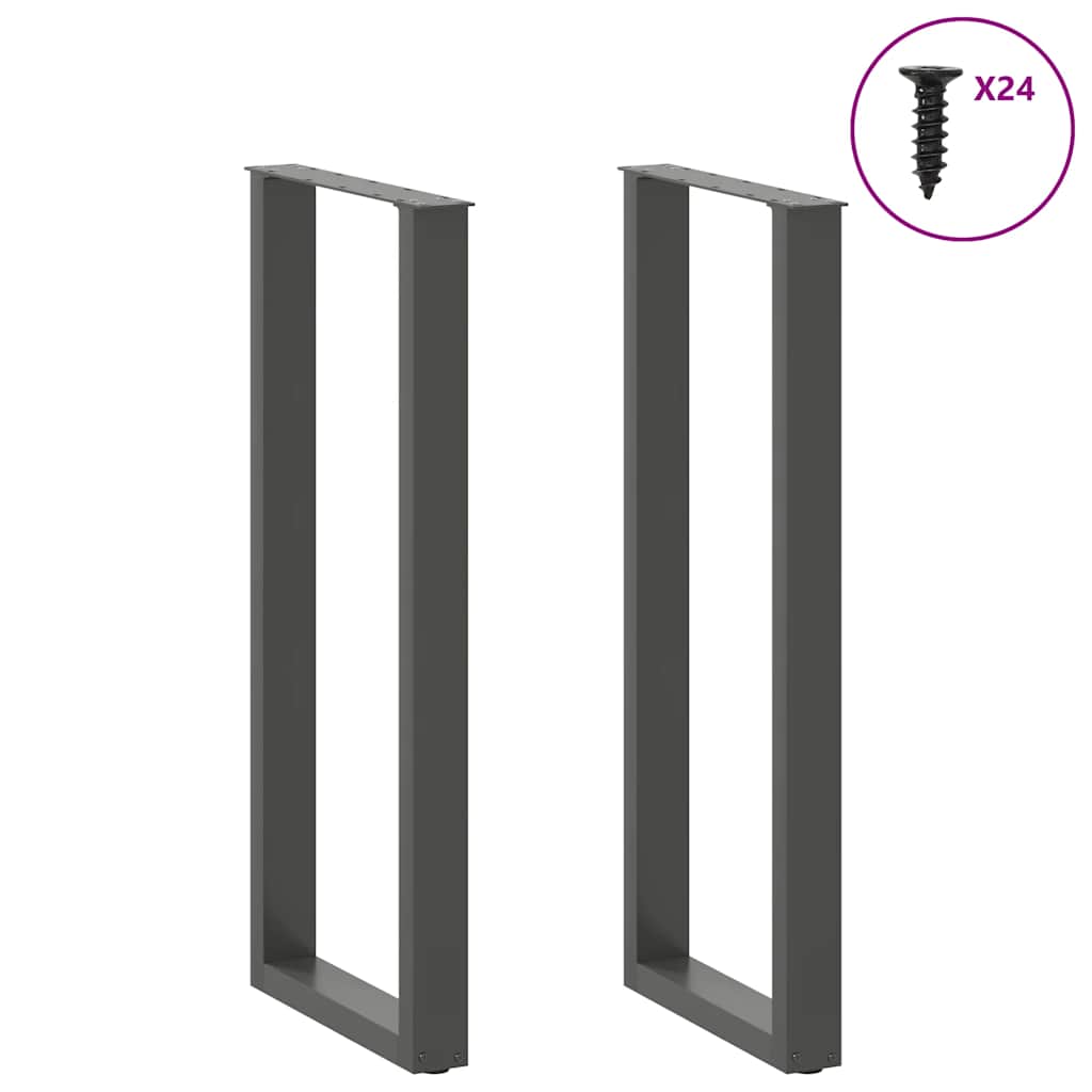 Bar Table Legs U-Shaped 2 pcs Anthracite 50x(110-111) cm Steel