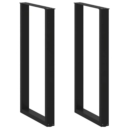 Bar Table Legs U-Shaped 2 pcs Black 60x(110-111) cm Steel