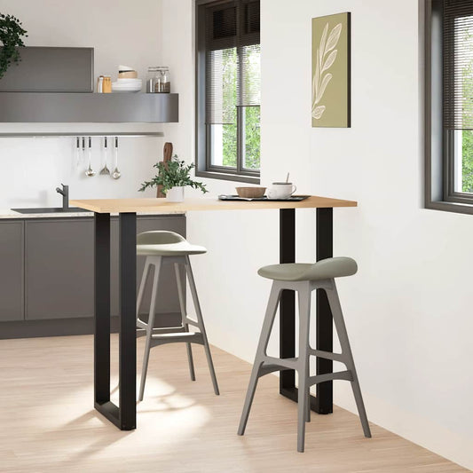 Bar Table Legs U-Shaped 2 pcs Black 60x(110-111) cm Steel