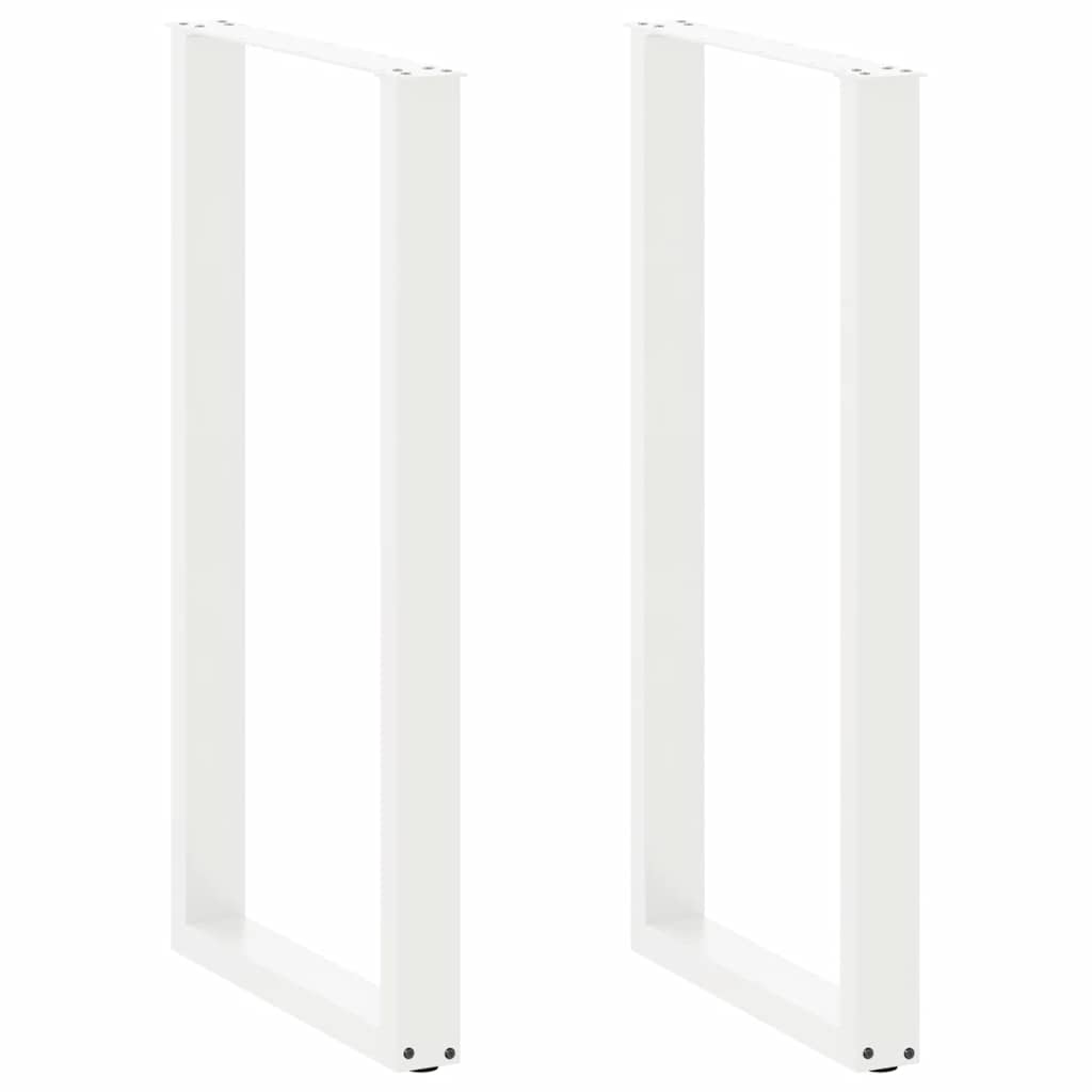 Bar Table Legs U-Shaped 2 pcs White 60x(110-111) cm Steel