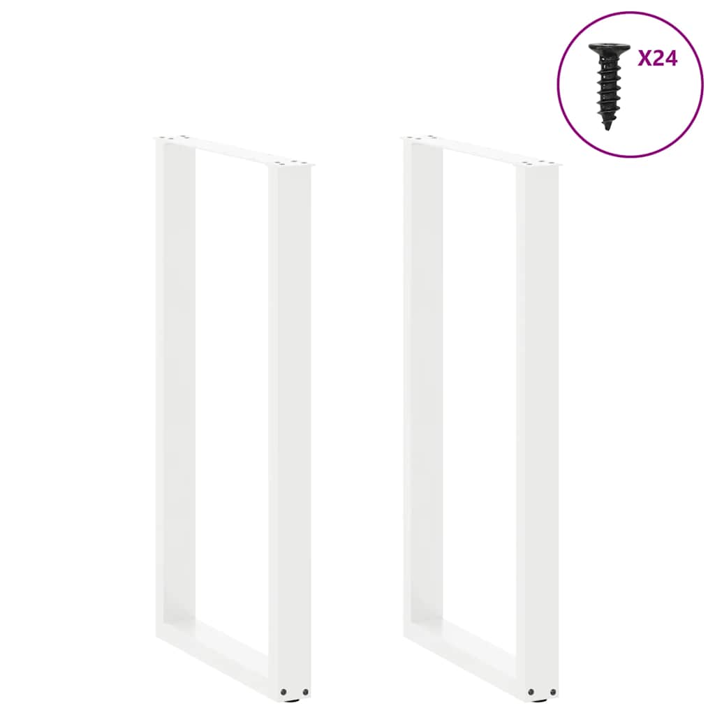 Bar Table Legs U-Shaped 2 pcs White 60x(110-111) cm Steel
