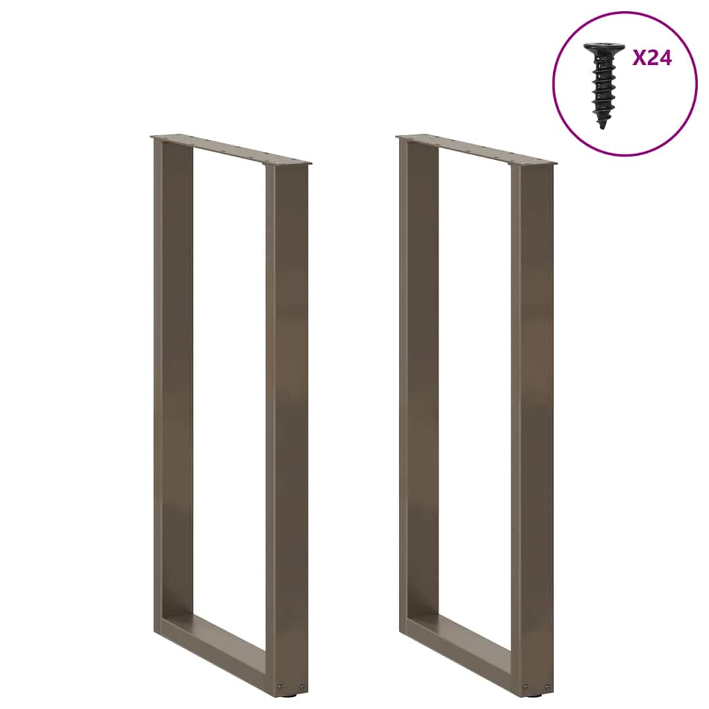 Bar Table Legs U-Shaped 2 pcs Natural Steel 60x(110-111) cm Steel