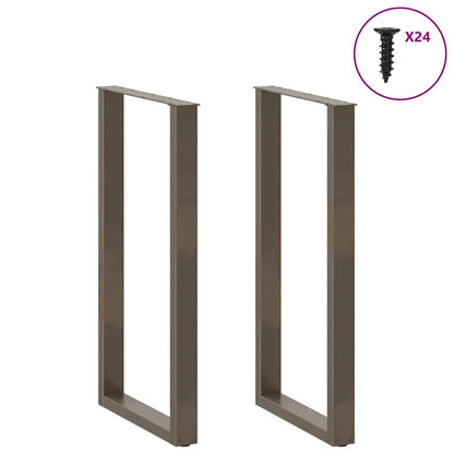 Bar Table Legs U-Shaped 2 pcs Natural Steel 60x(110-111) cm Steel
