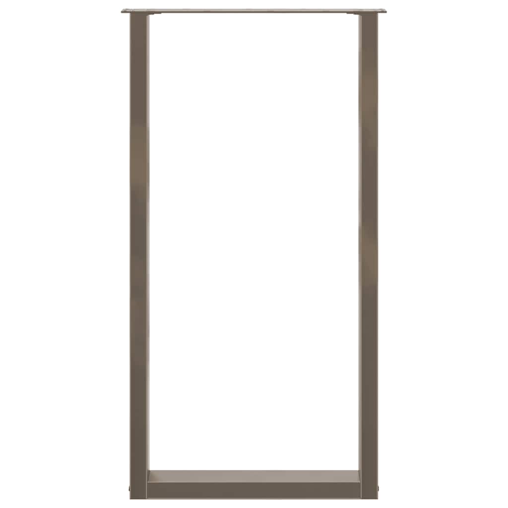 Bar Table Legs U-Shaped 2 pcs Natural Steel 60x(110-111) cm Steel