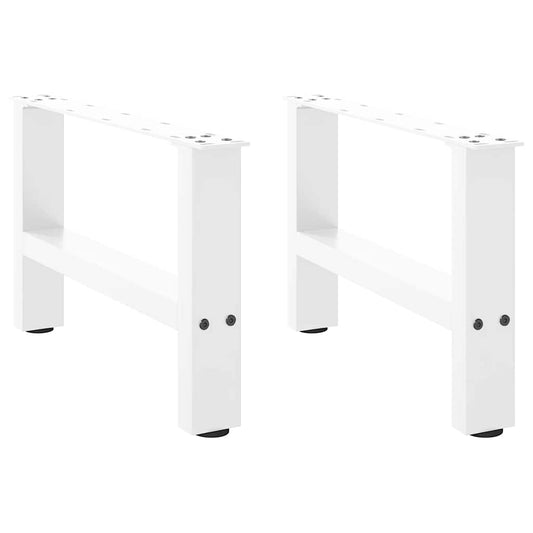 Coffee Table Legs White 2 pcs 50x(30-31) cm Steel