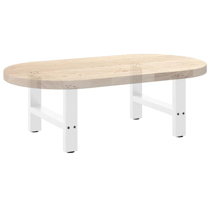 Coffee Table Legs White 2 pcs 50x(30-31) cm Steel