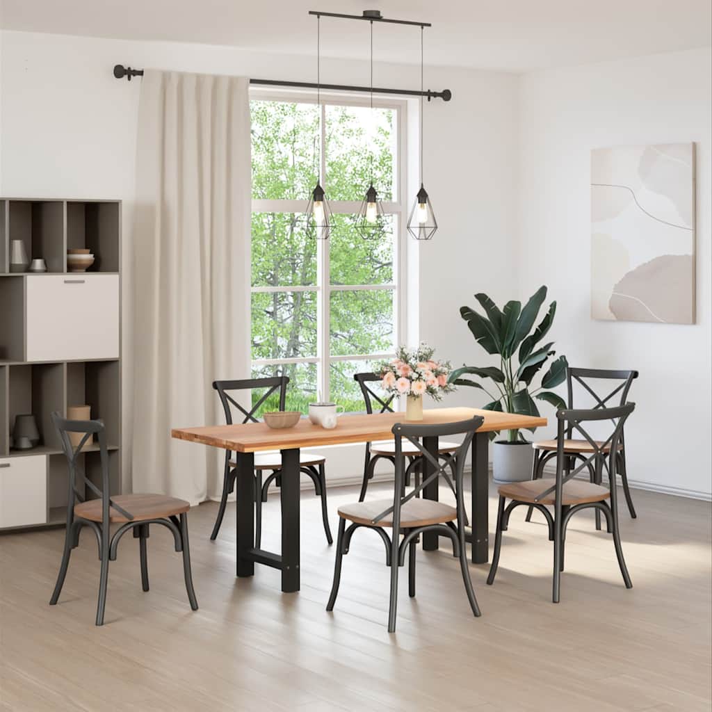 Dining Table Legs Black 2 pcs 50x(72-73) cm Steel