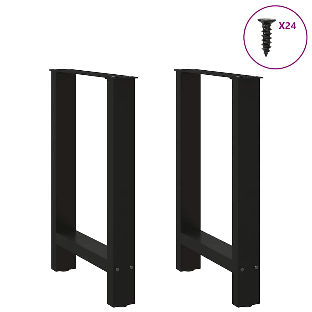 Dining Table Legs Black 2 pcs 60x(72-73) cm Steel