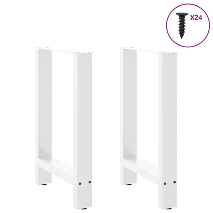 Dining Table Legs White 2 pcs 60x(72-73) cm Steel