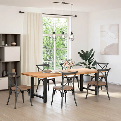 Dining Table Legs Black 2 pcs 70x(72-73) cm Steel