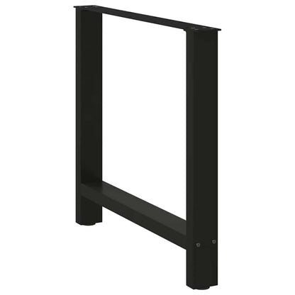 Dining Table Legs Black 2 pcs 80x(72-73) cm Steel