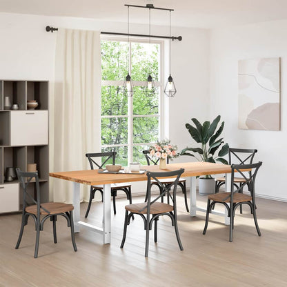 Dining Table Legs White 2 pcs 80x(72-73) cm Steel