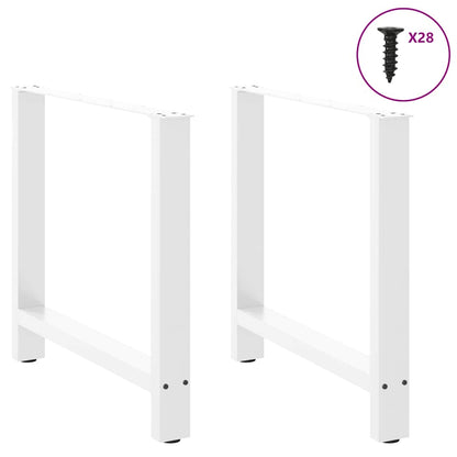 Dining Table Legs White 2 pcs 80x(72-73) cm Steel