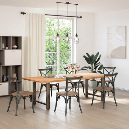 Dining Table Legs Natural Steel 2 pcs 80x(72-73) cm Steel