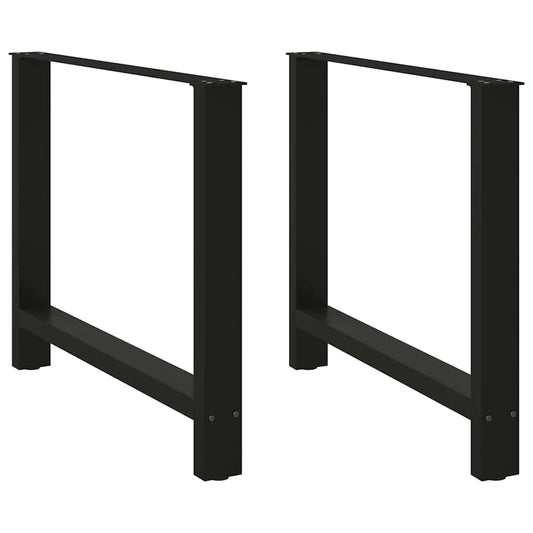 Dining Table Legs Black 2 pcs 90x(72-73) cm Steel