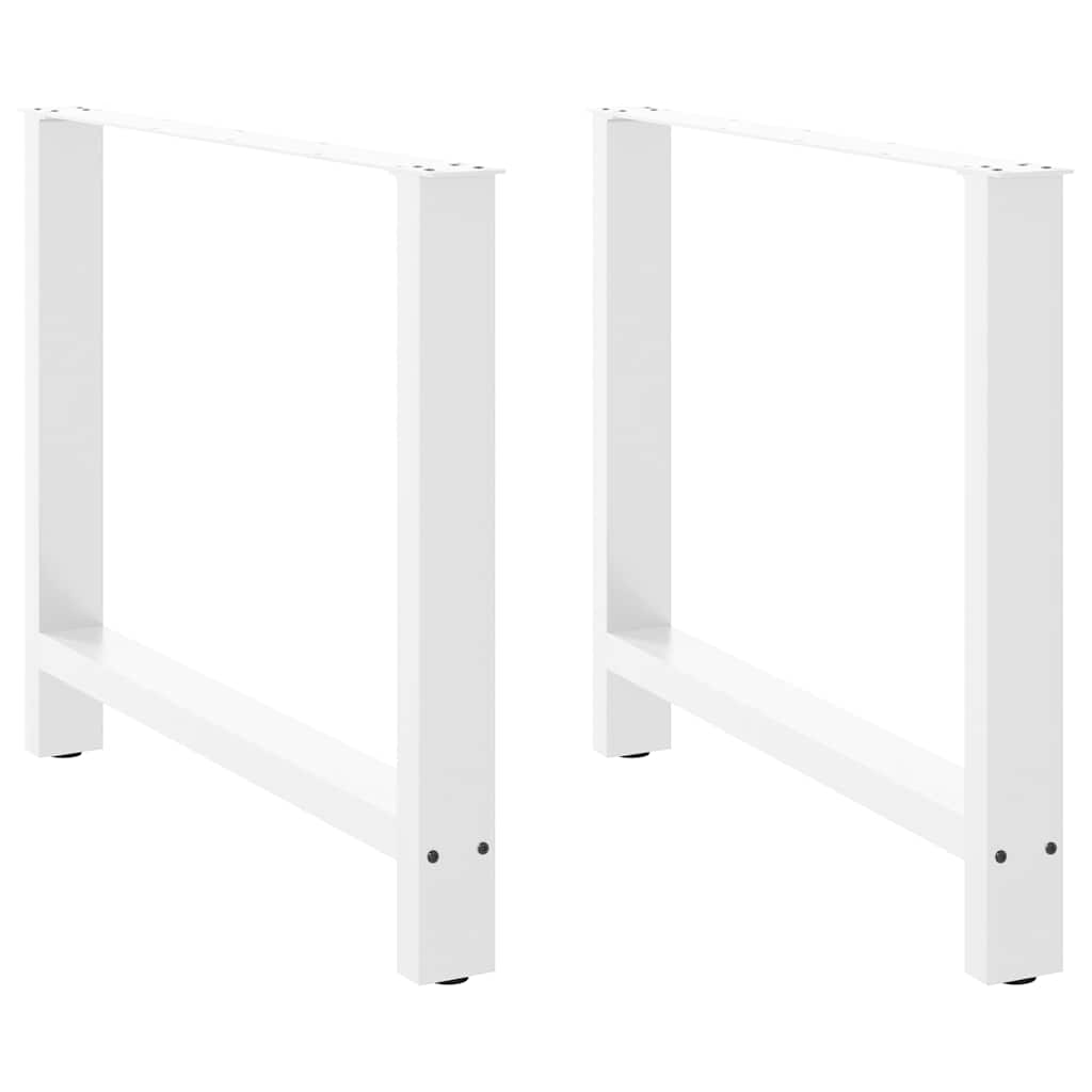 Dining Table Legs White 2 pcs 90x(72-73) cm Steel