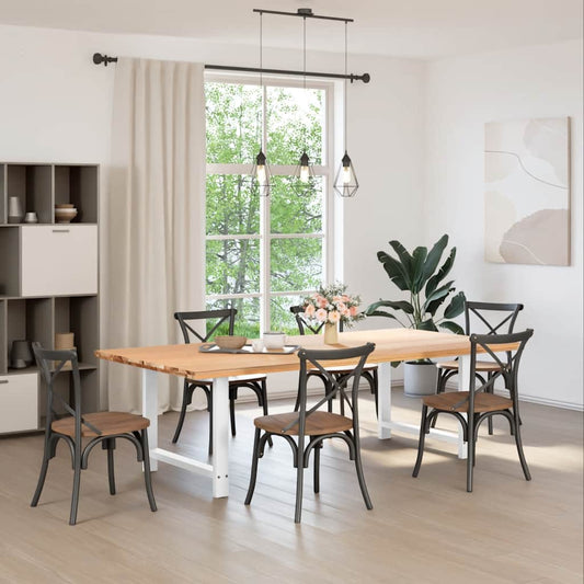 Dining Table Legs White 2 pcs 90x(72-73) cm Steel