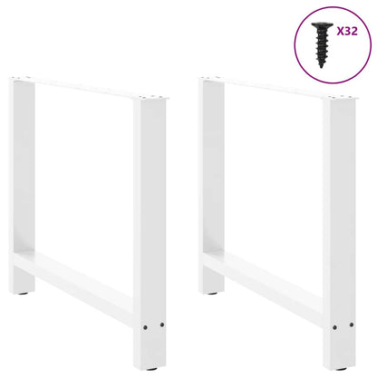 Dining Table Legs White 2 pcs 90x(72-73) cm Steel