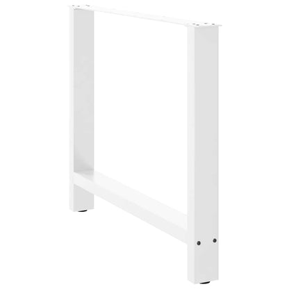 Dining Table Legs White 2 pcs 90x(72-73) cm Steel