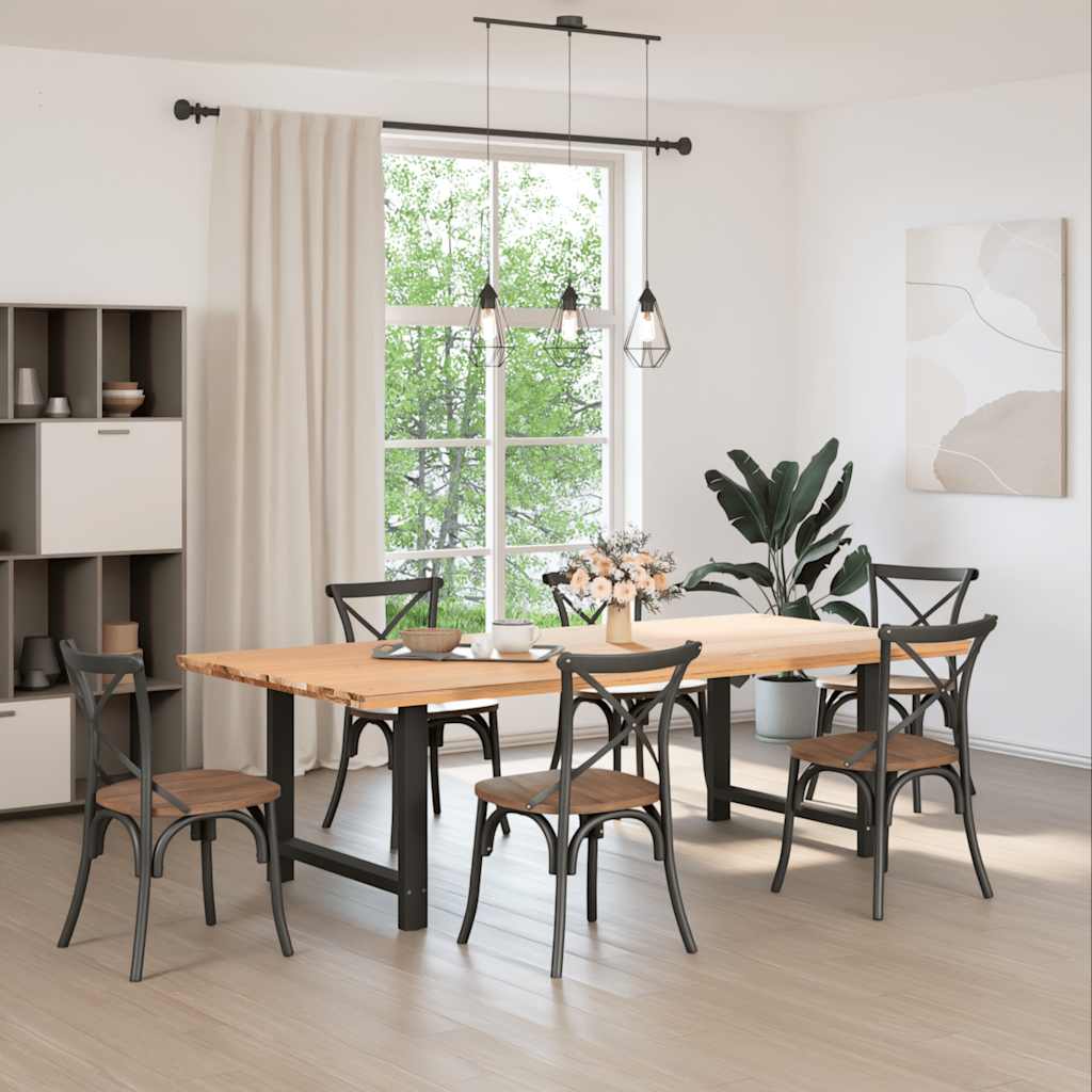 Dining Table Legs Black 2 pcs 100x(72-73) cm Steel