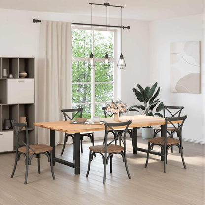 Dining Table Legs Black 2 pcs 100x(72-73) cm Steel