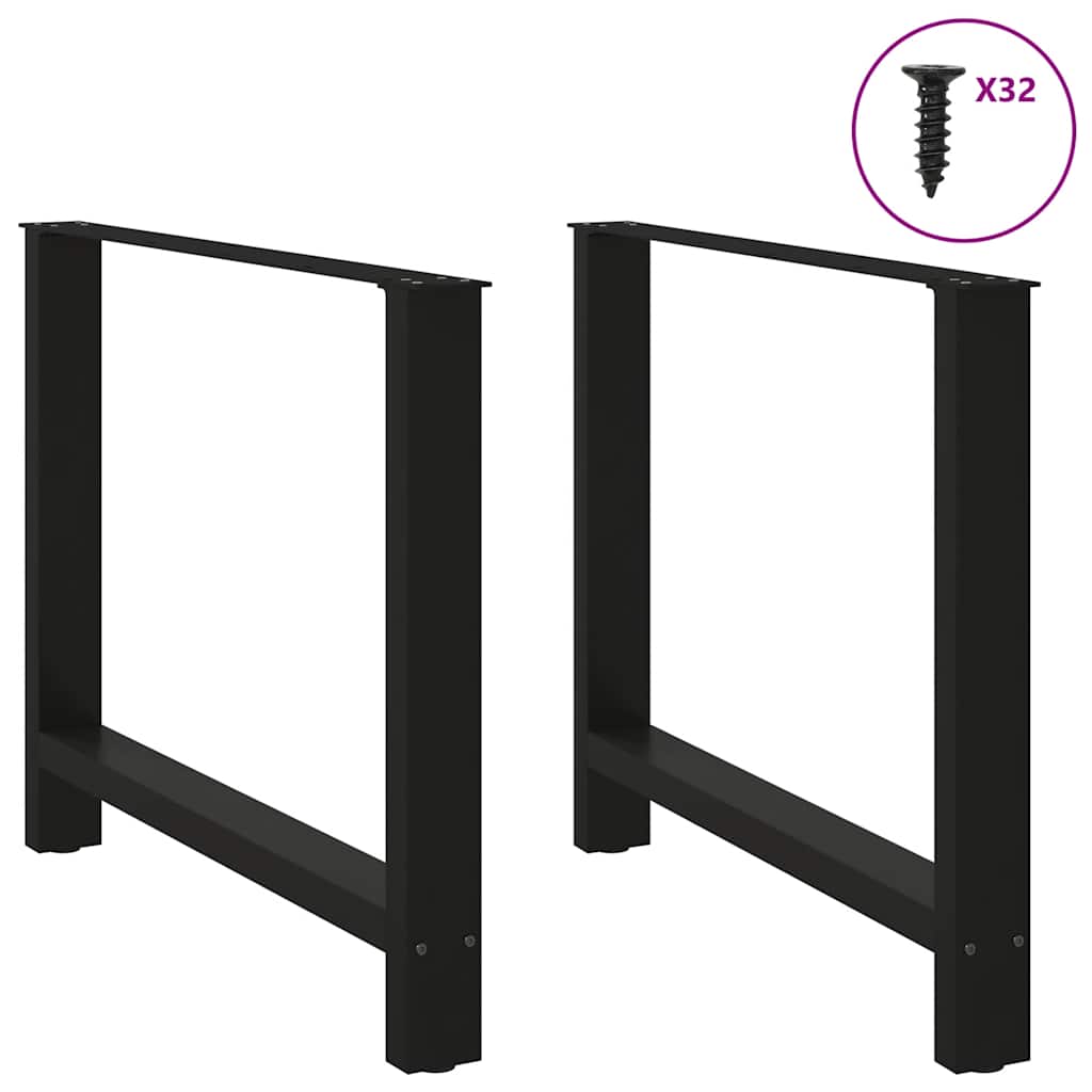 Dining Table Legs Black 2 pcs 100x(72-73) cm Steel