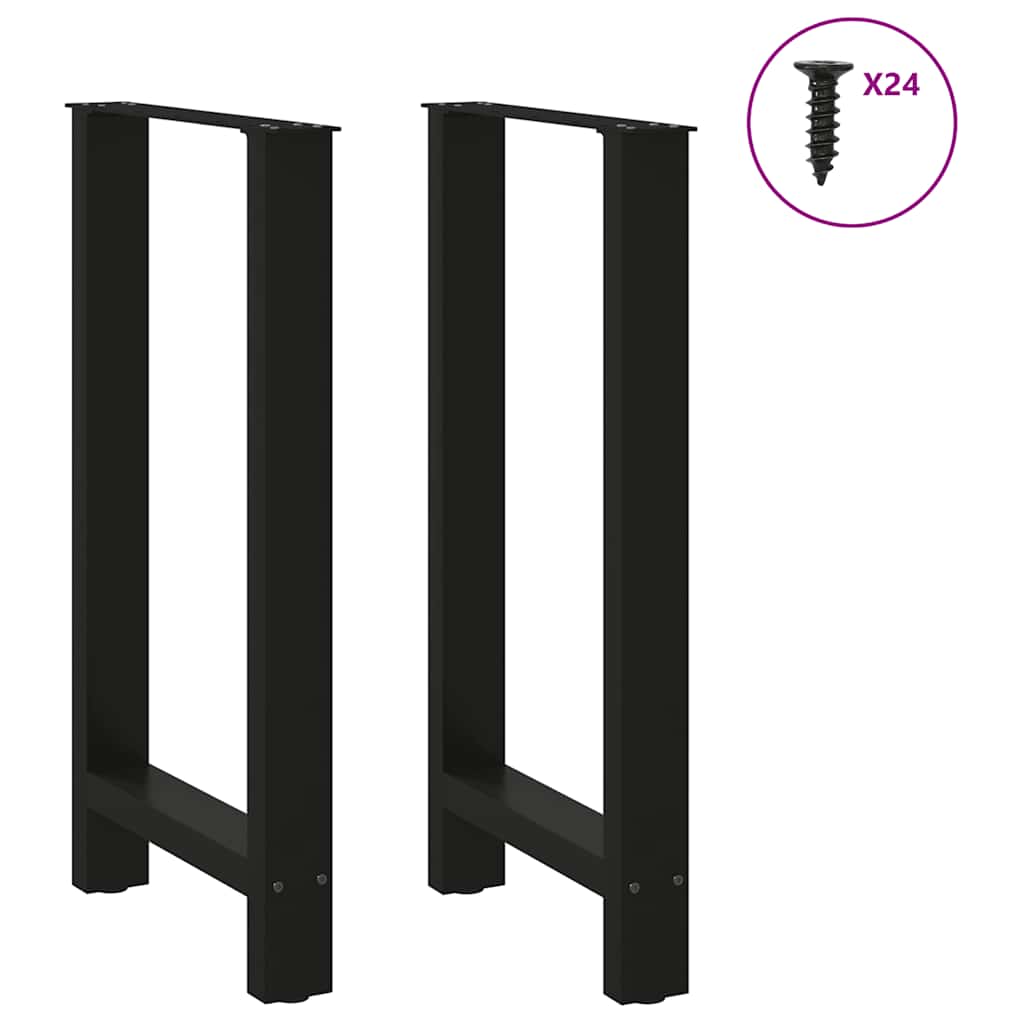 Bar Table Legs Black 2 pcs 50x(90-91) cm Steel