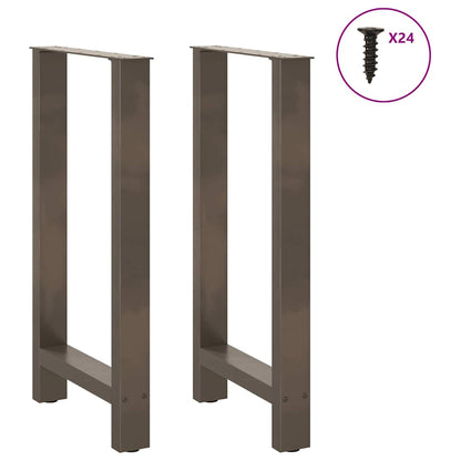 Bar Table Legs Natural Steel 2 pcs 50x(90-91) cm Steel