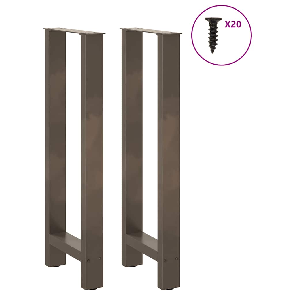 Bar Table Legs Natural Steel 2 pcs 40x(100-101) cm Steel